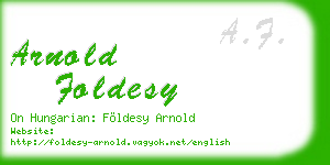 arnold foldesy business card