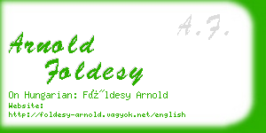 arnold foldesy business card